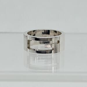 Authentic Gucci Interlocking GG 925 Sterling Silver Band Ring Size 6.25 Italy